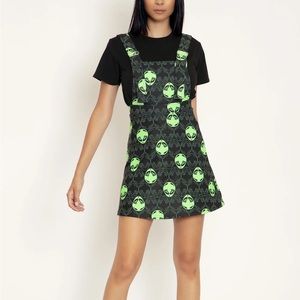 BlackMilk Little Green Men A Line Apron Dress